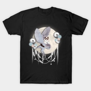 A CAT AND AN OWL, KINDRED SPIRITS MOON DROP FLIGHT T-Shirt